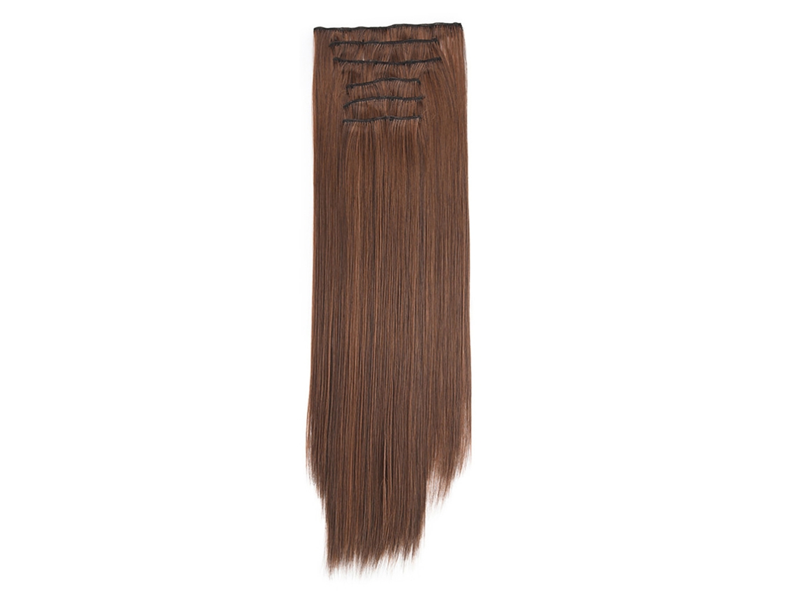 2026 extensiones de Cabelo Clip 6 Peças Retas Longas 60cm Fibra Química Resistente Ao Calor para Uso Diário