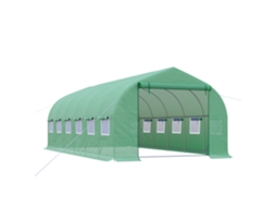 Estufa Externa com 12 Janelas e Porta Enrolável com Zíper S/MARCA (6x3x2 m) Verde