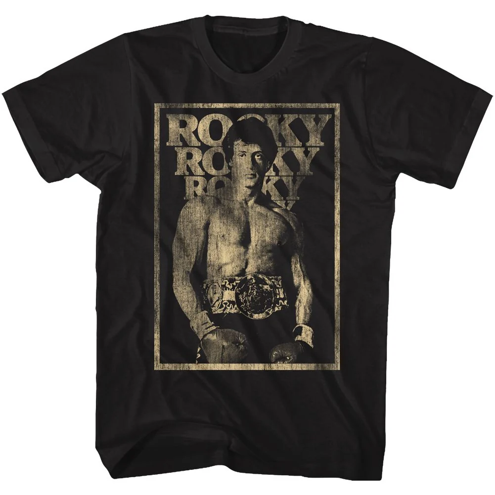 Rockinstone Rocky Movie Winning Black Adult Shirt Size:s