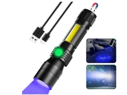 Lanterna Tática Led Super Brilhante de 1200 Lúmens com Zoom À Prova D'Água com Clipe de Bolso 7 Modos de Luz Preta BISBISOUS VIGA EUROPE