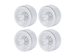 Mali conjunto de Rodas Rc Beadlock 4pcs 1.9 Polegada Liga de Alumínio Aro para Carro Rc 1/10 Axial Scx10 I Ii Iii Prata