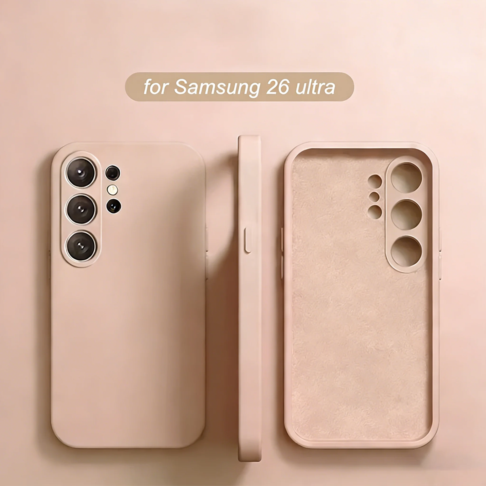Capa De Celular De Silicone Líquido (rosa Para Galaxy S24), Adequada Para Proteção Da Lente Do Samsung.