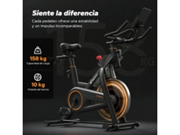 Bicicleta Estática Magnética Merach, 16 Níveis, Bluetooth/app, Volante 10kg, Guiador E Assento Reguláveis, Assento Almofadado, Para Casa, Até 158kg