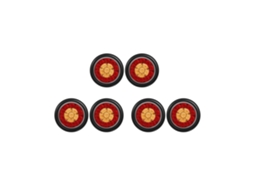 6x Lanternas Traseiras Redondas de 4 Polegadas para Camiões e Reboques Luzes de Travão e de Pisca (led Vermelho/âmbar)