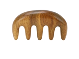 Pente De Massagem Para Cabelo De Sândalo Verde Mão Manual Dentes Largos Para Massagem Do Couro Cabeludo