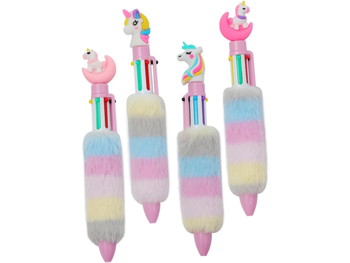 Conjunto De 4 Canetas Acolchoadas Para Meninas, Com Cabo Confortável