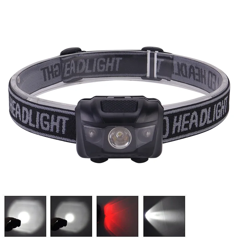 (branco) Mini Lanterna De Cabeça Led A Pilhas Aaa, Mini Lanterna Compacta De Alto Brilho Para Camping