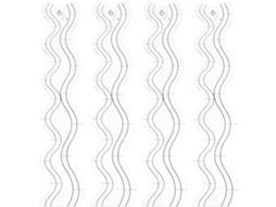 Conjunto De 4 Peças De Moldes De Ondas Em Patchwork De Acrílico Transparente