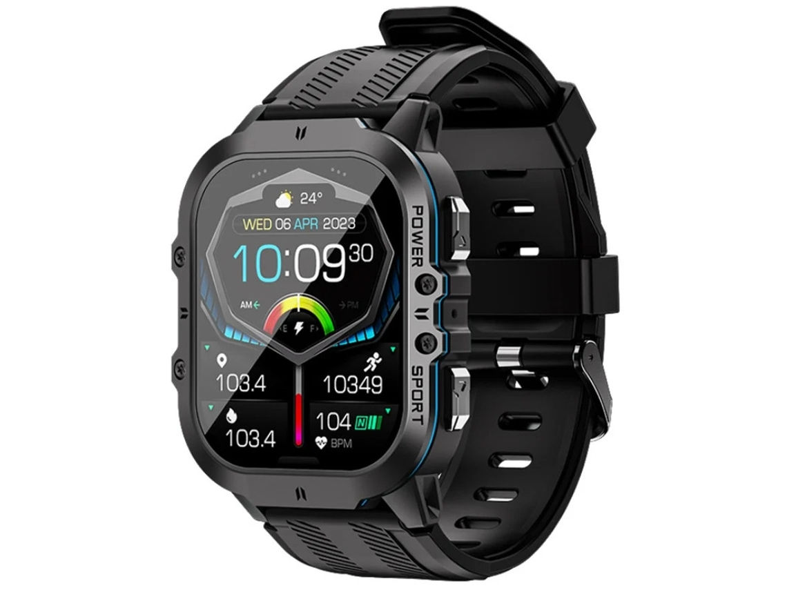 Smartwatch Bestvite com chamadas Bluetooth, assistente de voz, monitoramento de saúde feminina e modos multiesportivos, azul