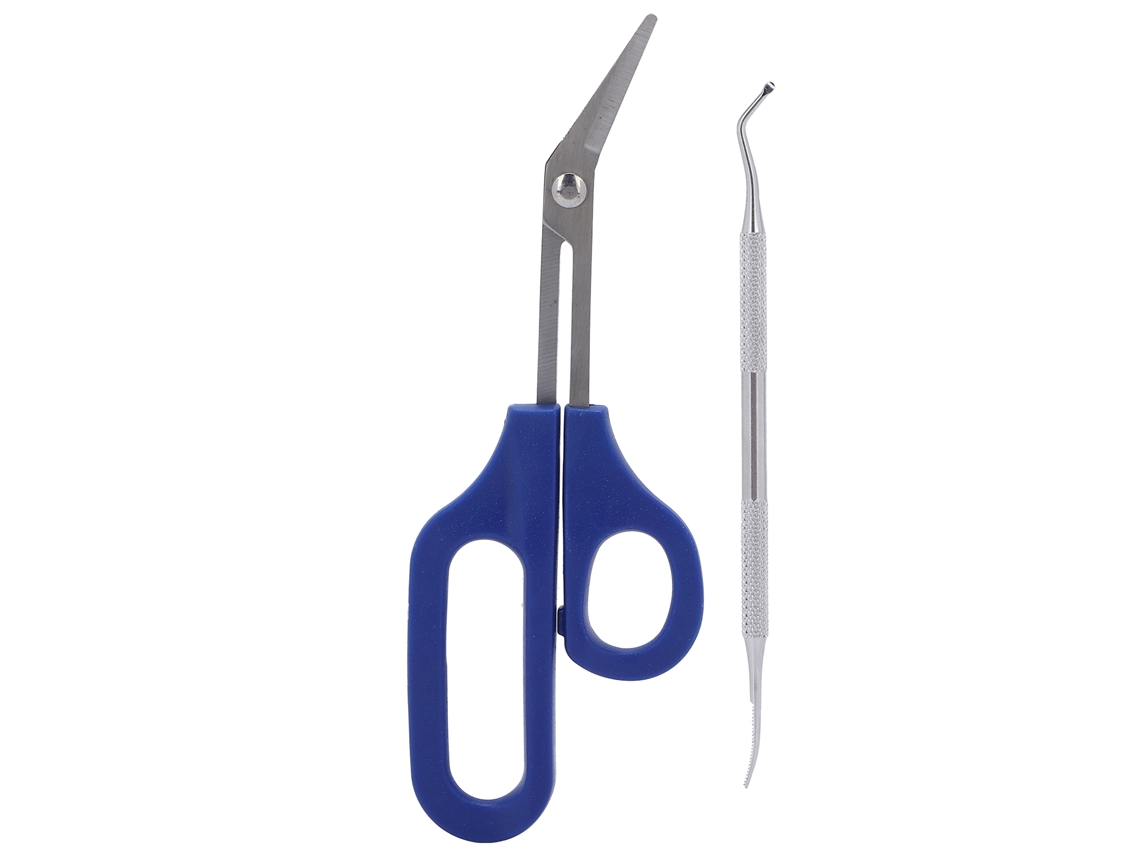 Kit De Tesouras De Unhas Do Pé Com Cabo Longo E Lima De Aço Inoxidável Para Unhas Grossas E Velhas