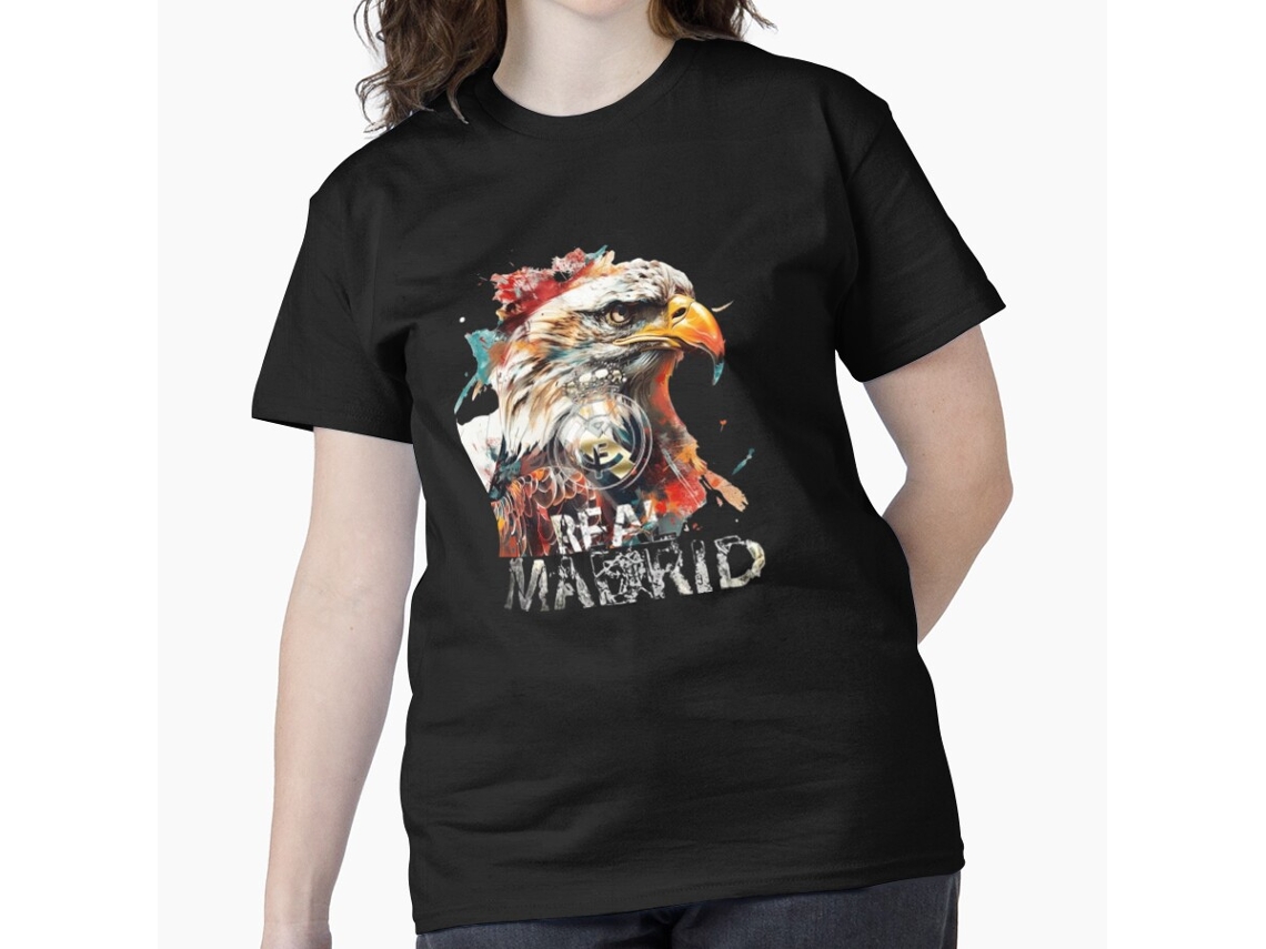 T-shirt Rockinstone Madrid Logo With Eagle | Bold | Classic Unisex For Football Fans-(xl)