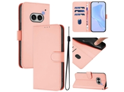 Capa De Celular Em Couro Sintético De Cor Sólida Com Toque Aveludado E Cordão Para Nothing Phone 2a
