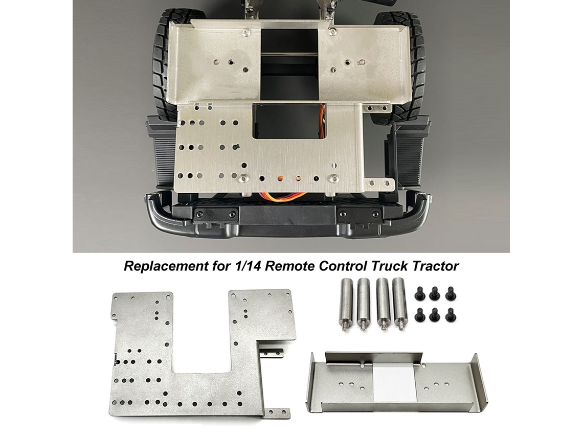 Mali placa Superior de Bateria e Placa do Segundo Andar em Aço Inoxidável para Upgrade de Caminhão Controle Remoto Tamiya 1/14