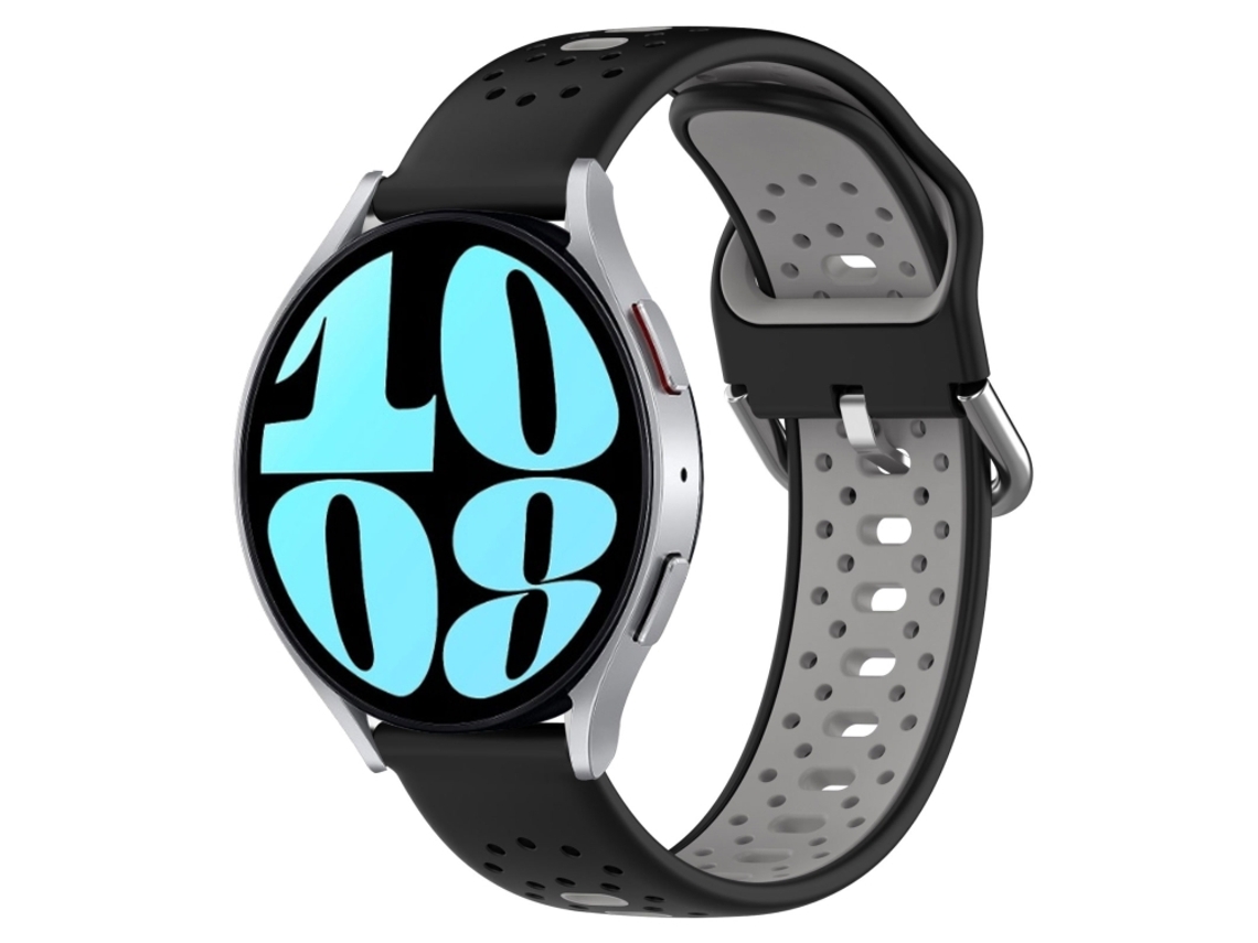 Bracelete para Samsung Galaxy Watch 6 Silicone Respirável Duas Cores (20mm) Preto + Cinza XIAOMOYU