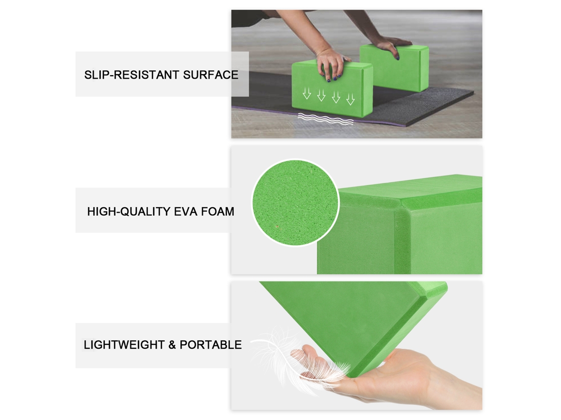 Conjunto 2 Blocos De Ioga Eva Com Alça Para Flexibilidade Postural Ajustável