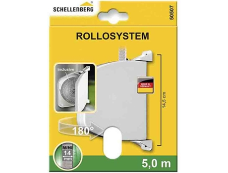 ENROLADOR DE EXTERIOR GIRATORIO 180º COM 5MTS DE FITA BRANCO 28X159X120MM