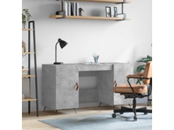 Vidaxl Secretária 140x50x75 Cm Derivados De Madeira Cinza Cimento