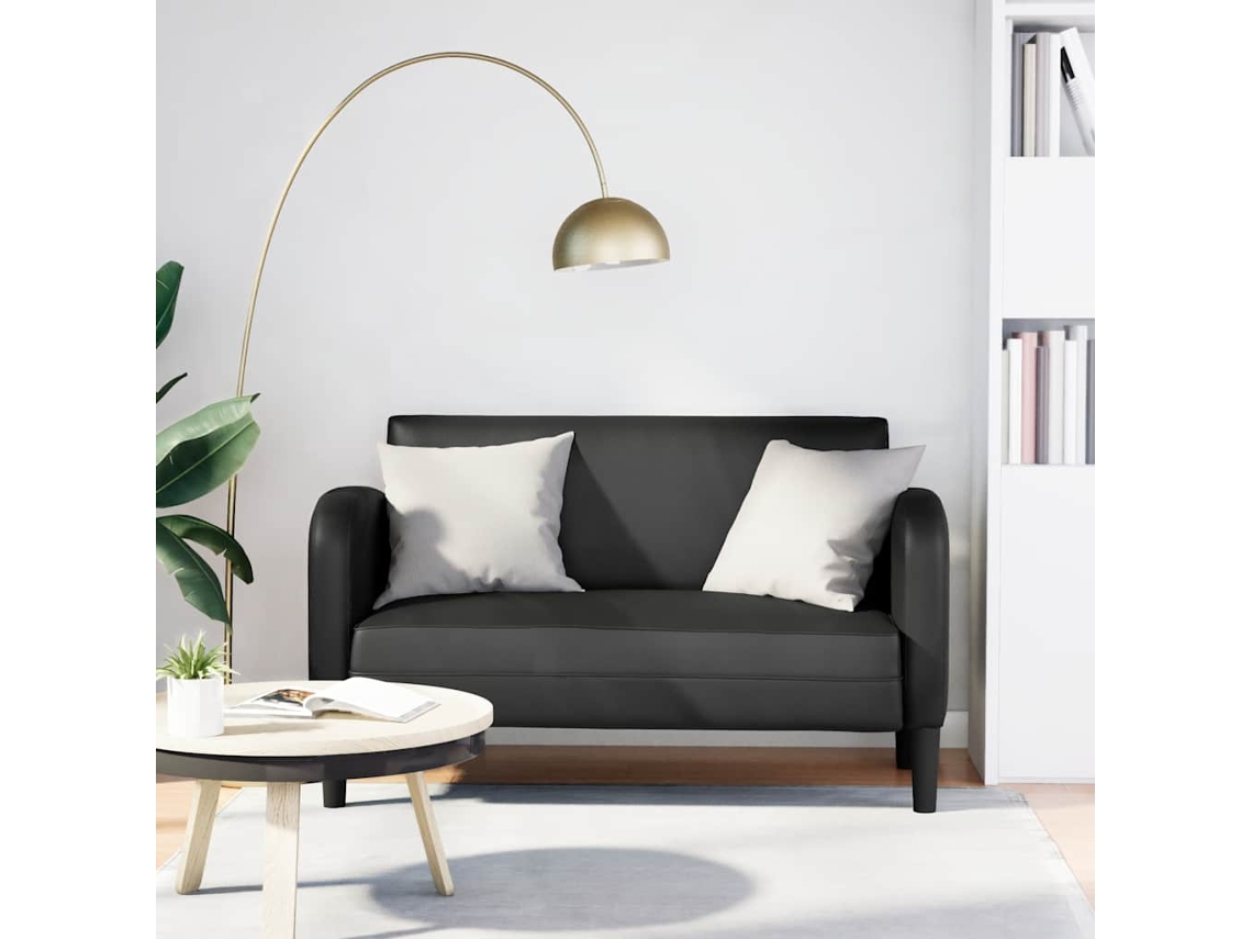 Vidaxl Sofá-luvas 110 Cm Couro Artificial Preto