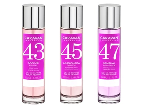 3X Perfume Feminino Nº45 Nº43 Nº47 150Ml CARAVAN