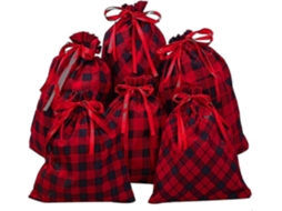 Meia Natalina Em Veludo Vermelho Com Detalhes Brancos, Para Doces E Presentes. Loja Olysi