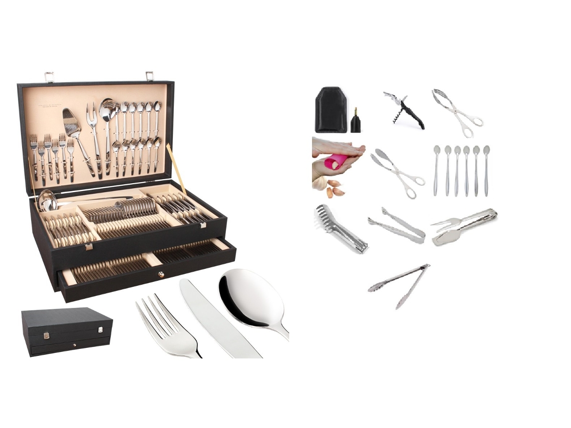 Faqueiro 130 Peças Nova York + 15 Utensílios = 145 Peças