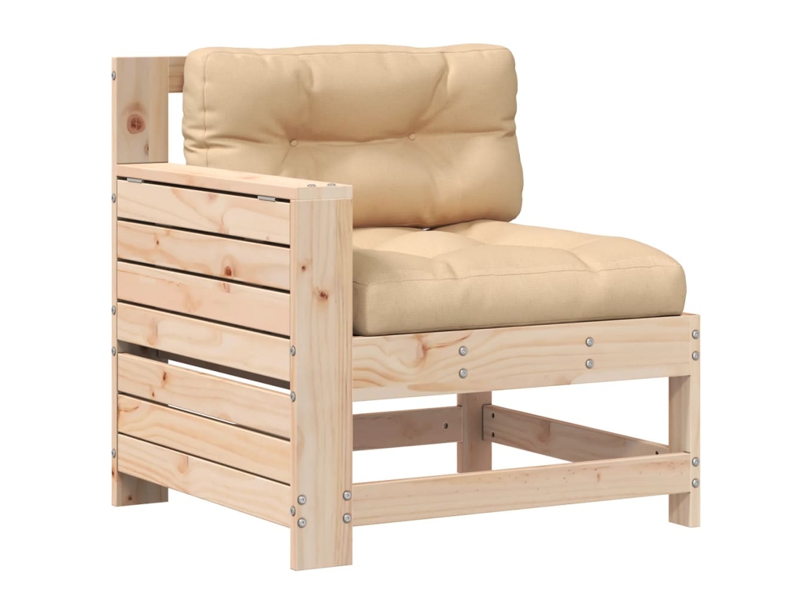 Conjunto 1 Sofá De Jardim Vidaxl Marrom Madeira De Pinho Maciça (69 X 62 X 70.5 Cm)