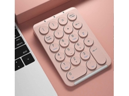 Mini Bluetooth Teclado Digital Sem Fio Rosa TAISHENGDA
