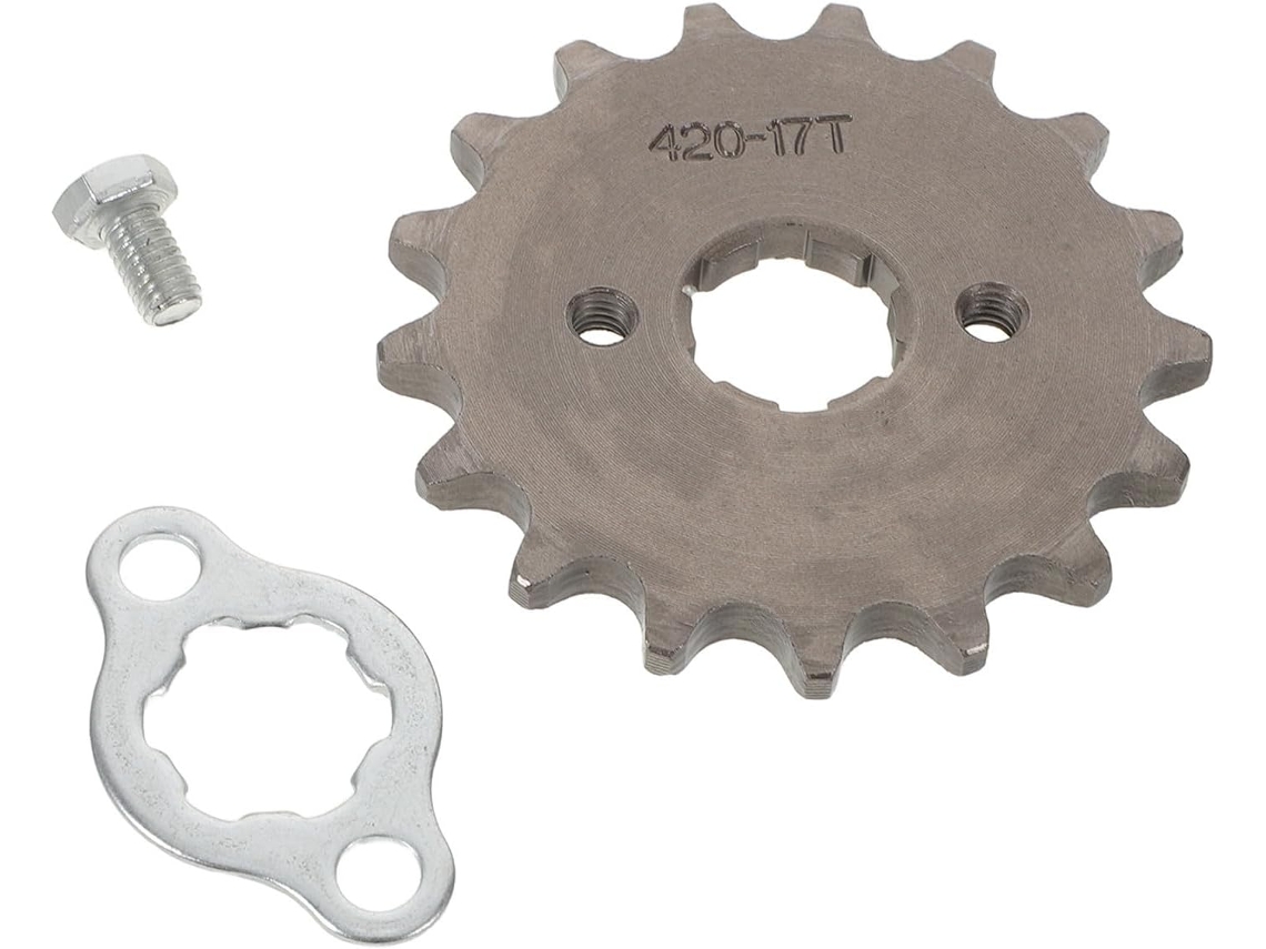 Coroa De Corrente De Motocicleta Em Metal Prateado Com Placa De Retenção, Design Leve.