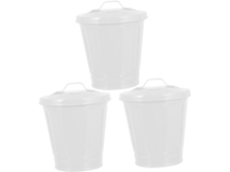 Lixeira de Mesa Pequena Topbathy 3 Peças com Tampa, Pote Armazenamento para Escritório, Metal 11,00 X 9,00 6,5