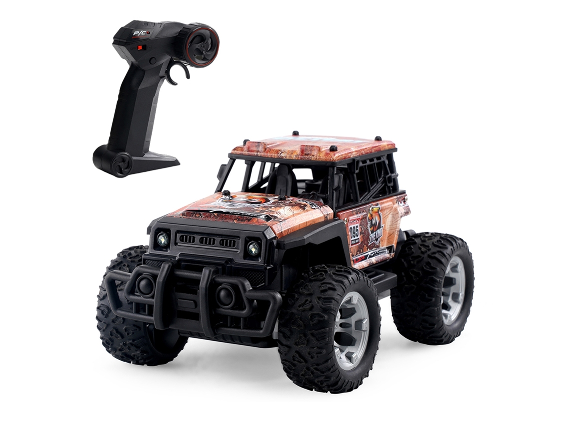 Carrinho De Controle Remoto 2.4g Off-road Com Luzes Led, Brinquedo Para Crianças Meninos Meninas, Amarelo
