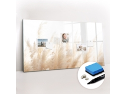 Quadro De Vidro Magnético Abstração De Trigo Para O Corredor Espelharte (120x60 Cm)