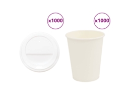 Vidaxl Copos De Café De Papel Com Tampas 1000 Pcs 8oz 200ml