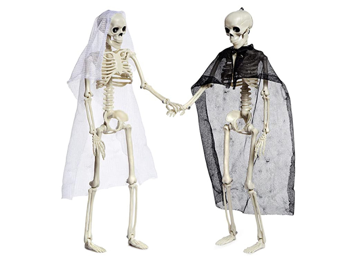 Laxiscreed Esqueleto Decorativo De Halloween Com Roupa De Casa Assombrada, Osso De Plástico