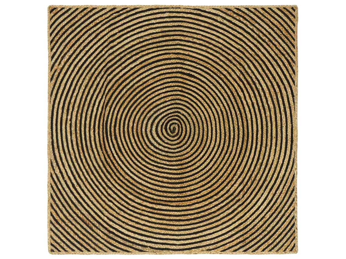 Vidaxl Tapete De Área Preto 160 X 160 Cm Juta