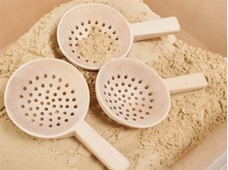 Colheres De Areia De Madeira Aconchegantes, Com Furos E Cabo Curto Conjunto De 3 Cosy