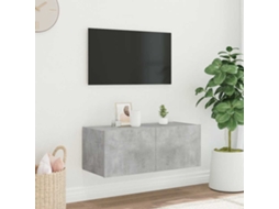 Vidaxl Móvel De Parede P/ Tv C/ Luzes Led 80x35x31 Cm Cinza Cimento