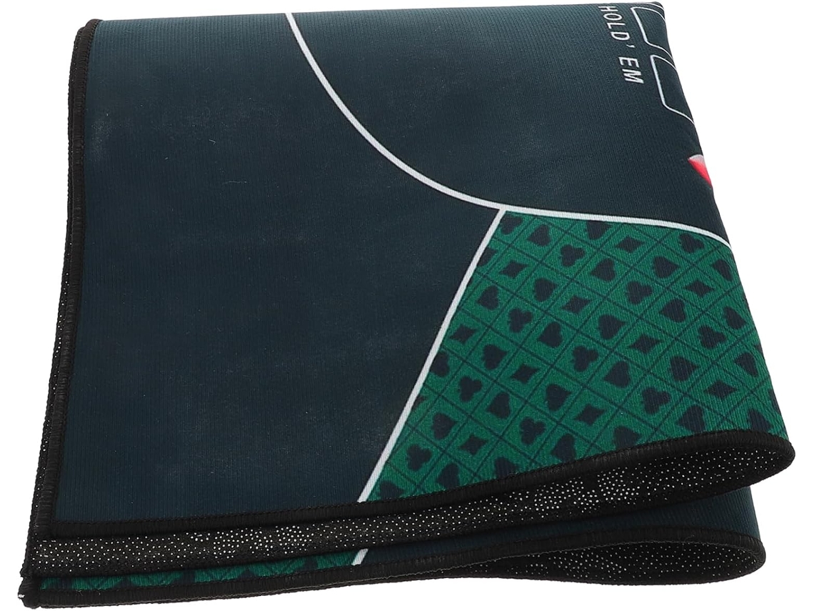 Tapete De Pôquer Retangular De Tecido Verde Para Jogos De Cartas