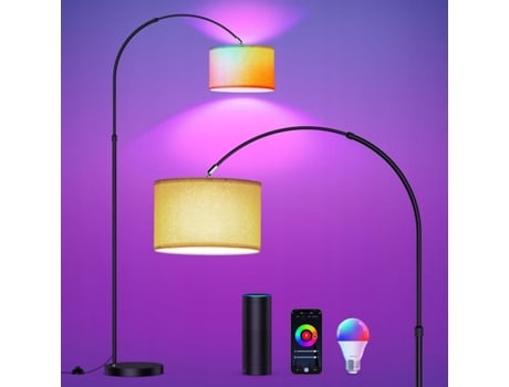Candeeiro de pé inteligente, candeeiro de pé RGB regulável, mudança de cor, para festas ou ambiente festivo, E27 9W WiFi MODLICHT