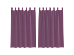 Maison Exclusive - Cortinas De Voile Com Laços 2 Pcs Roxo 140x175 Cm