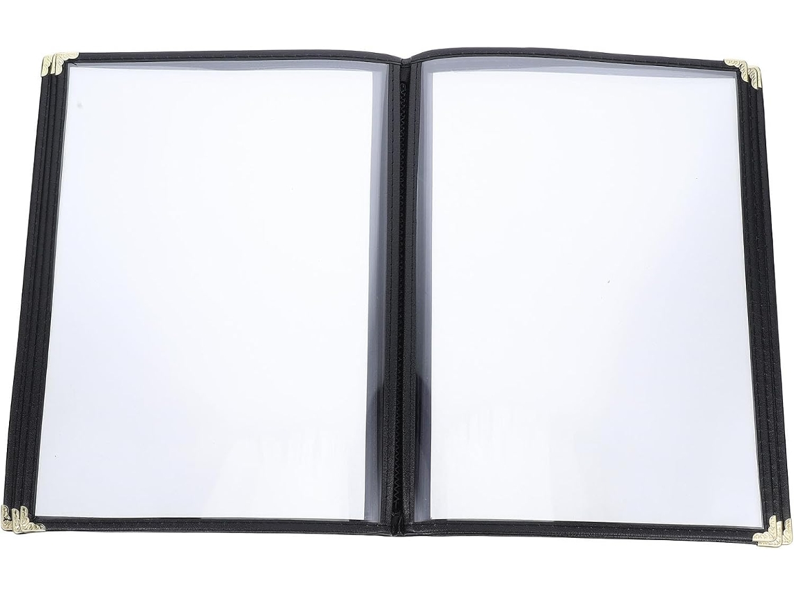 Pasta Transparente Para Cardápio Kichouse A4, Com 6 Capas De Pvc Para Restaurantes E Bares, Suporte Para Cardápios De