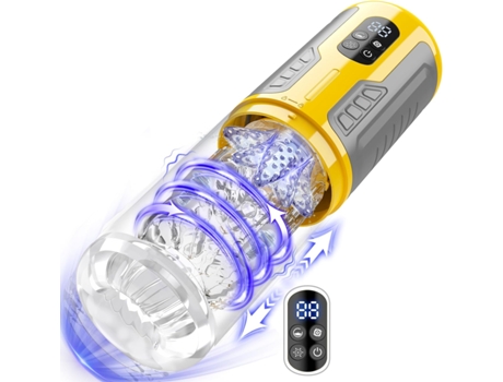 Masturbador Masculino Avançado Com Rotação, Empurrão, Lambidela E Vibração, Design Antiderrapante Com Visor Lcd