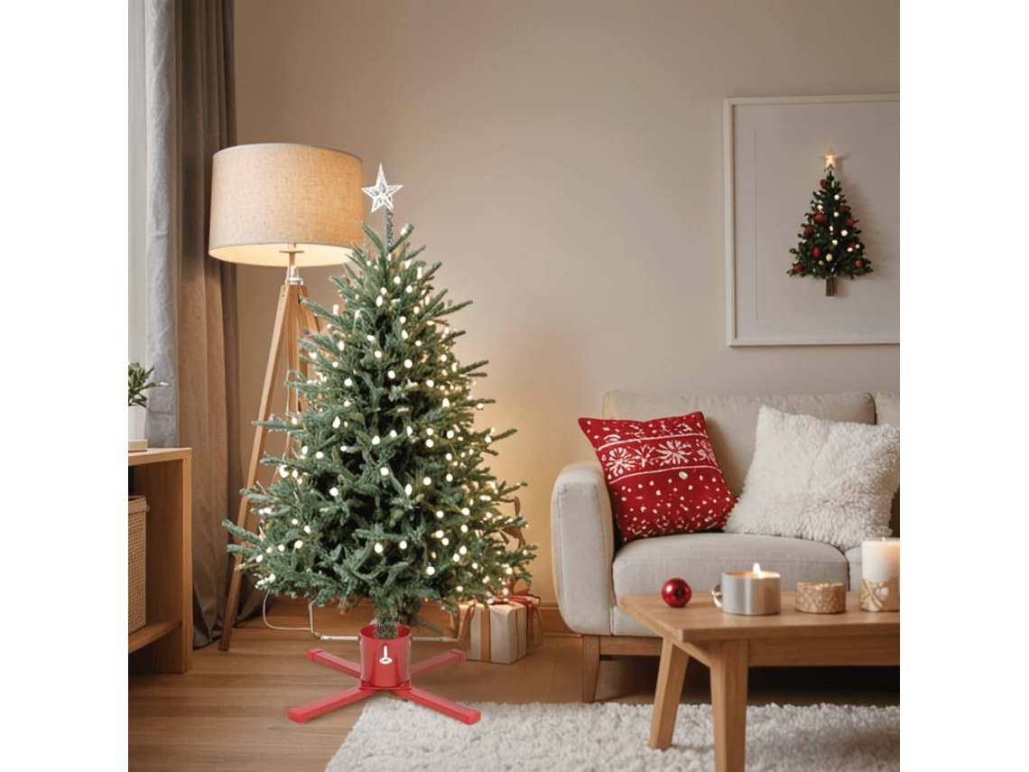 Vidaxl Suporte Para Árvore De Natal 61x61x15,5 Cm Vermelho