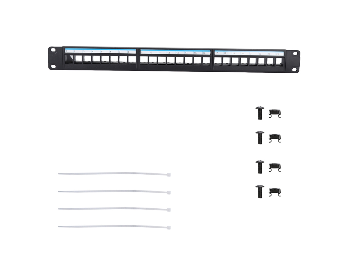Raum-painel De Patch De Dados 24 Portas 19 Polegadas Montável Rack De Cabo De Rede Cat6 (módulos Não Incluídos)