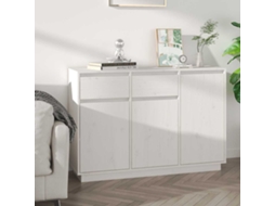 Vidaxl Aparador 110x34x75 Cm Madeira De Pinho Maciça Branco
