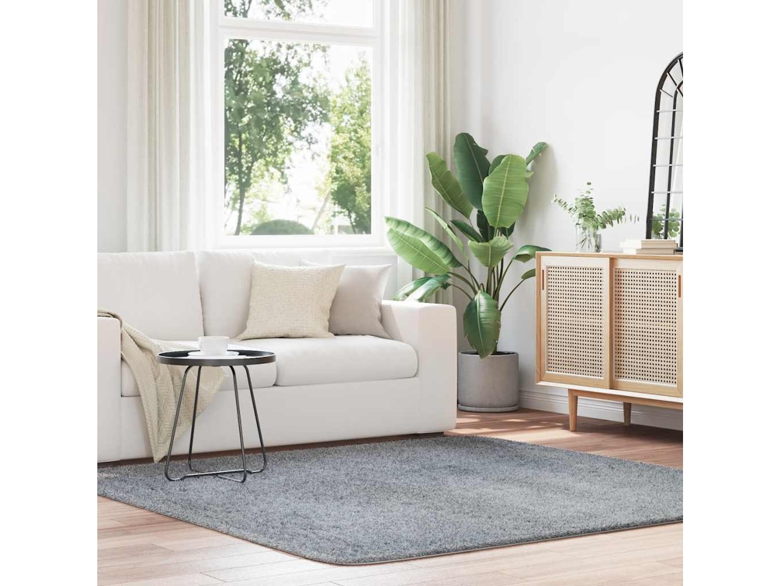 Vidaxl Tapete Shaggy De Pelo Alto Navarra 200x200 Cm Cinzento-claro