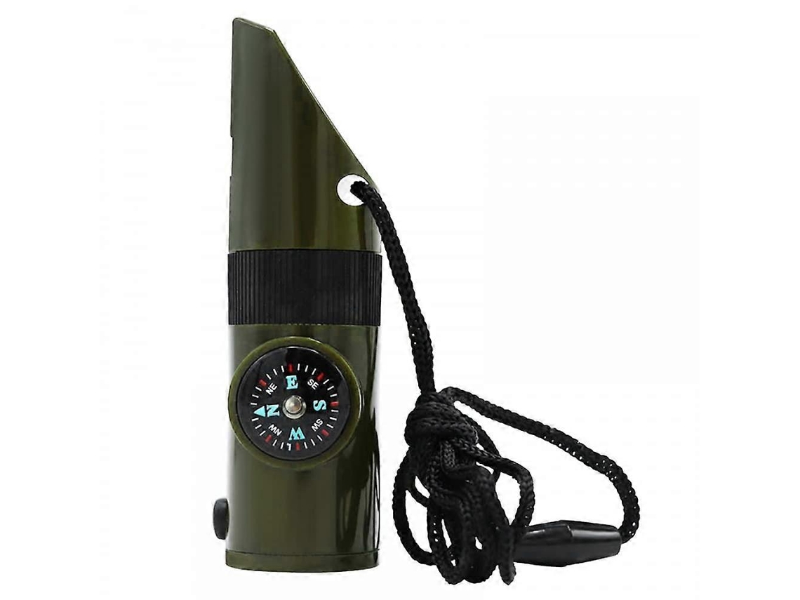 Apito De Sobrevivência De Emergência 7 Em 1 Com Luz Led, Bússola, Refletor E Cordão.