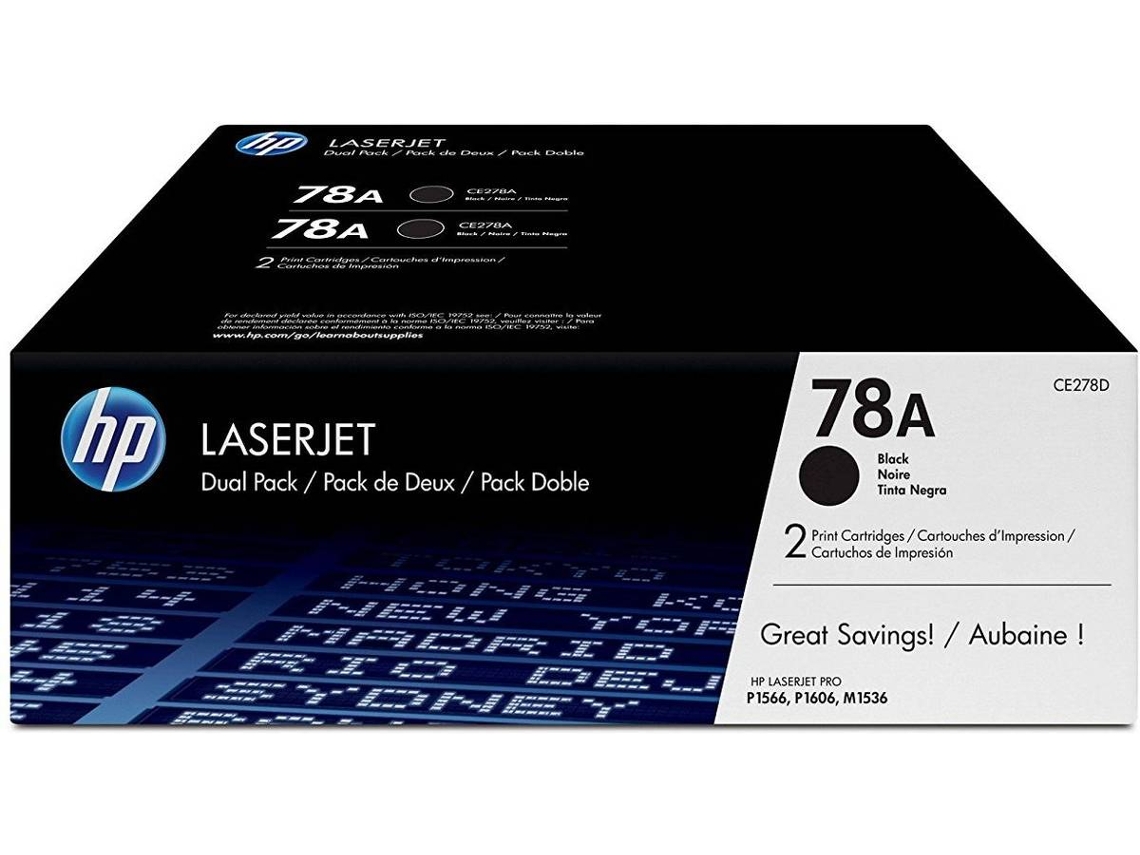 Toner HP 78A Preto Pack de 2 (CE278AD - 4200 páginas)