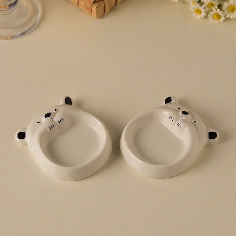 (2 Peças) Pequenos Recipientes De Cerâmica Para Condimentos, Com Formato De Cachorrinho Fofo, Ideais Para Molhos E Aperitivos.