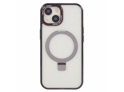 Suporte Casa Para Iphone 15 Plus Pele Sintética Magnética Preto