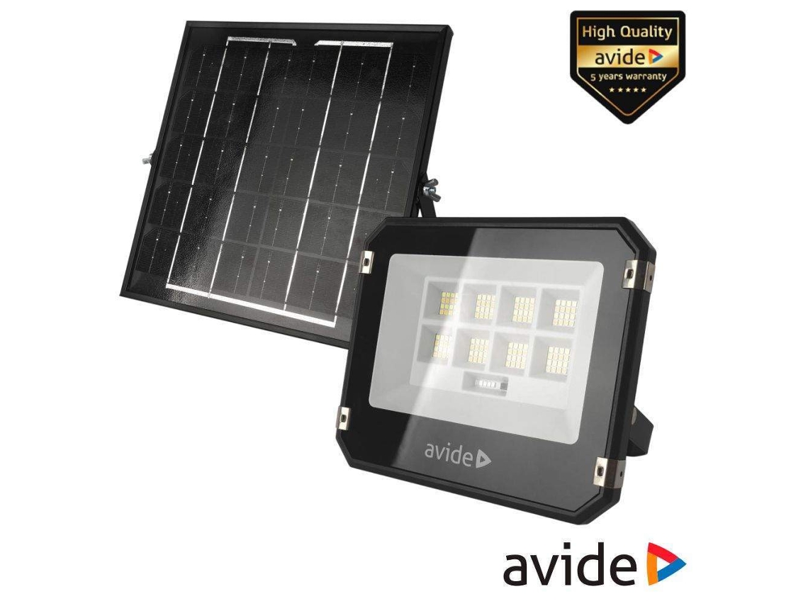 Foco LED Solar AVIDE 50W CCT (6400K 700lm IP65 com Comando).«